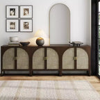 Nathan James Lot de 3 consoles Paxton avec portes, marron foncé