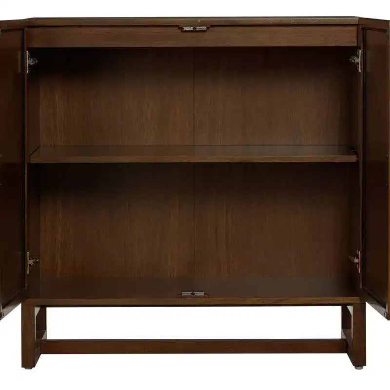 Nathan James Lot de 3 consoles Paxton avec portes, marron foncé