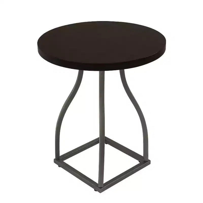Table d'appoint HomePop Lindsay à piètement métallique, couleur Terre d'ombre naturelle