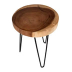 Table d'appoint libre East at Main Natura avec base en fer Marron/Noir