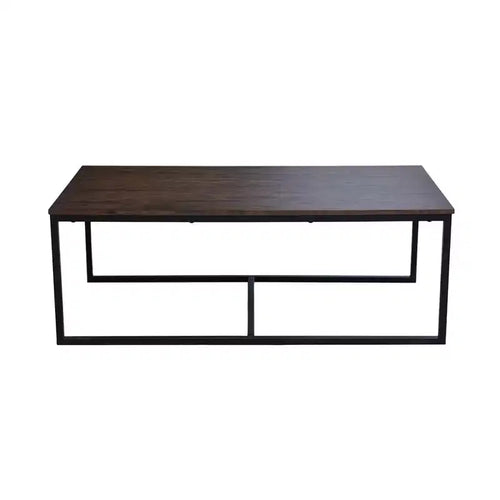Table basse en bois d'acacia Arcadia de 54 po de largeur, moka vieilli - Alaterre Furniture : Industrielle, piètement tréteau, bois teinté