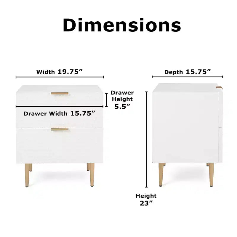 Table de chevet 2 tiroirs Jolie blanc - Adore Decor