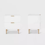 Table de chevet 2 tiroirs Jolie blanc - Adore Decor