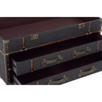 Table basse traditionnelle en lin et bois bleu foncé - Olivia & May