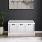 Banc de rangement d'entrée Ellison 91 cm Crosley blanc/gris : Rembourré avec compartiment à chaussures, Design étroit