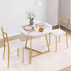 Ensemble de table à manger double trois pièces, table et chaises de salle à manger doubles de cuisine, ensemble de table à manger de cuisine ronde, convient aux petits espaces, appartement