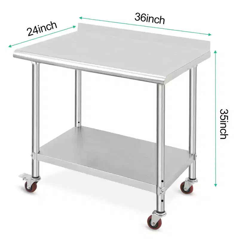 Établi en acier inoxydable – Durable, résistant à la rouille, facile à nettoyer, robuste, hauteur réglable