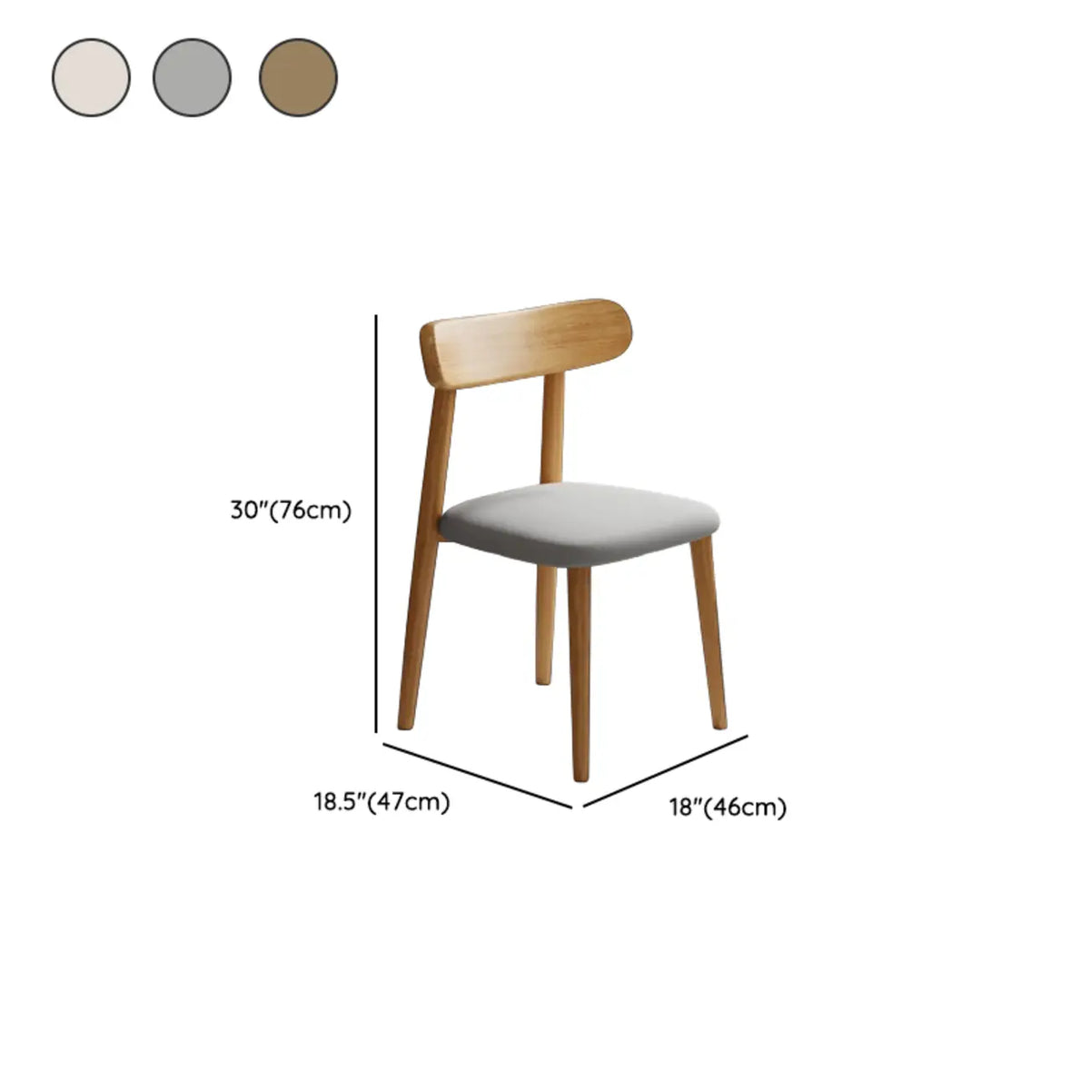 Chaise de salle à manger moderne sans accoudoirs en cuir à dossier bas