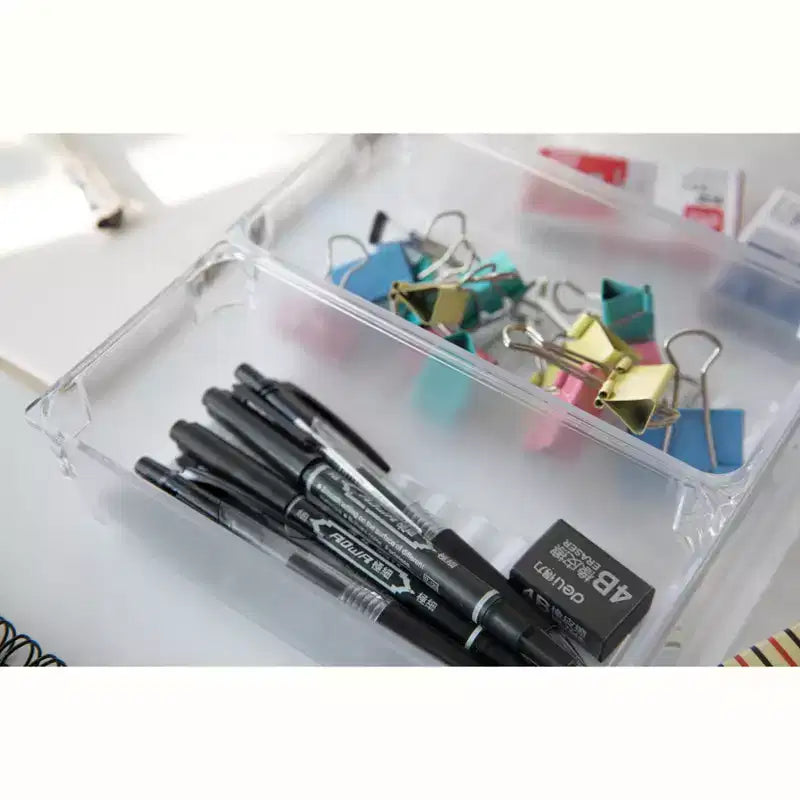 Basicwise Lot de 3 organiseurs de tiroirs en plastique transparent