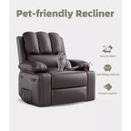 Fauteuil inclinable manuel, canapé inclinable en cuir PU, fauteuil moderne et confortable pour chambre ou salon, fauteuil inclinable en cuir pour adultes