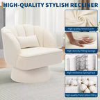 Fauteuil pivotant GustoWave avec accoudoirs, fauteuil rond en velours pivotant à 360° de style Mid-Century, fauteuil moderne pour salon