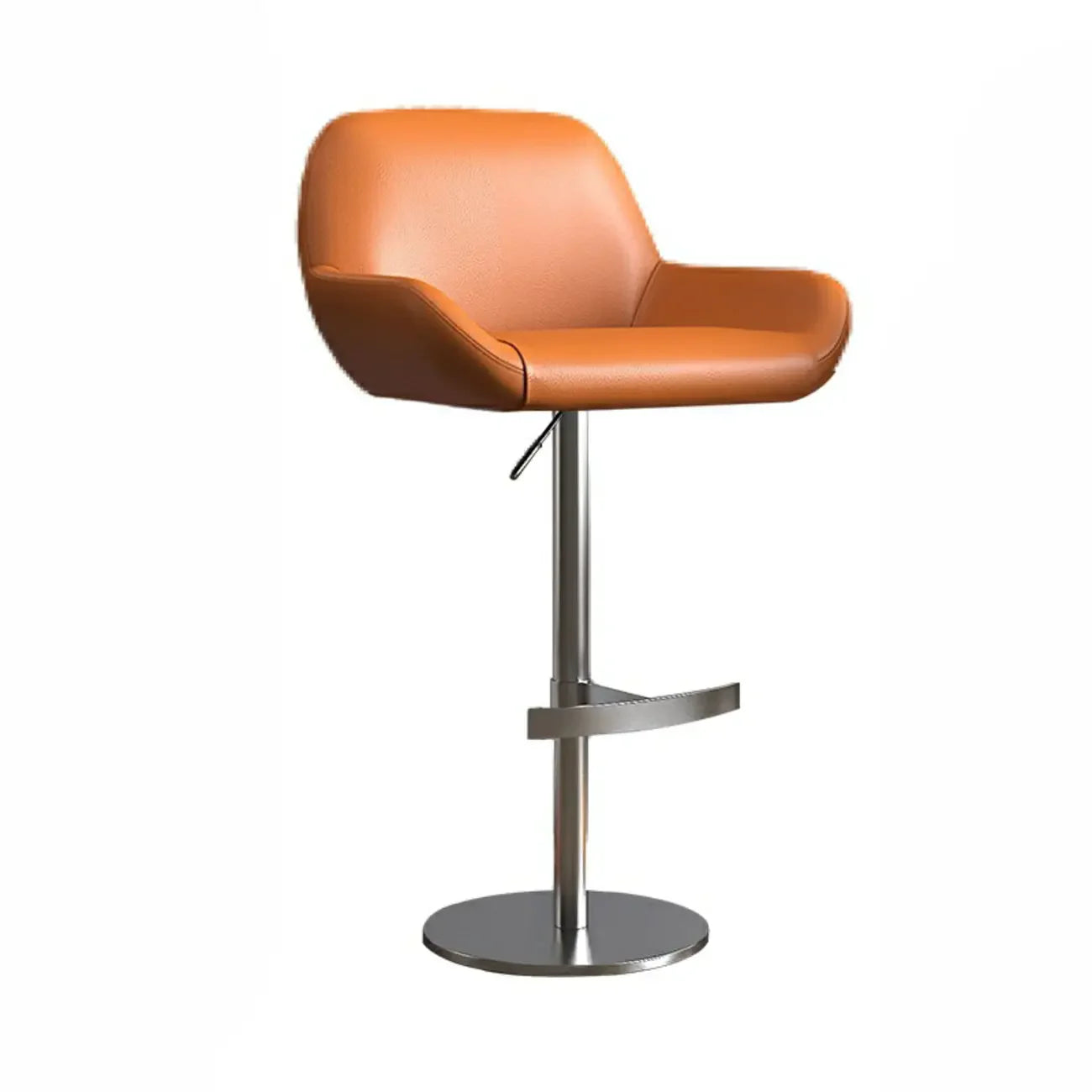 Tabourets de bar pivotants en cuir minimalistes à dossier bas pour la cuisine