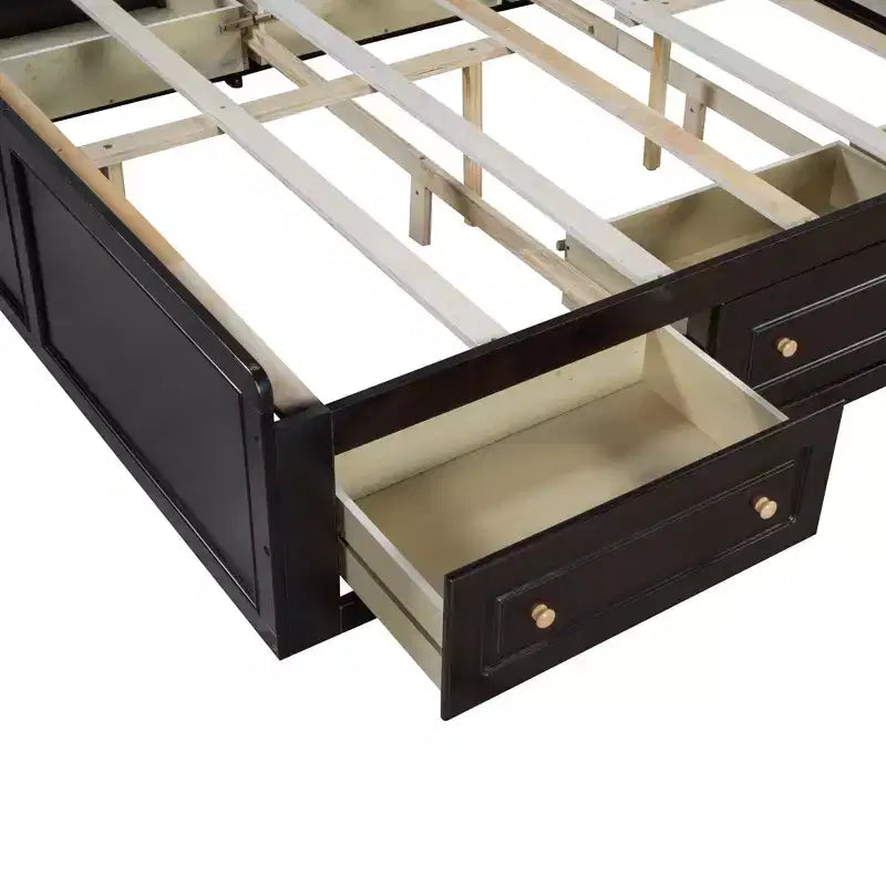 Cadre de lit plateforme queen size en bois Clihome avec 6 tiroirs