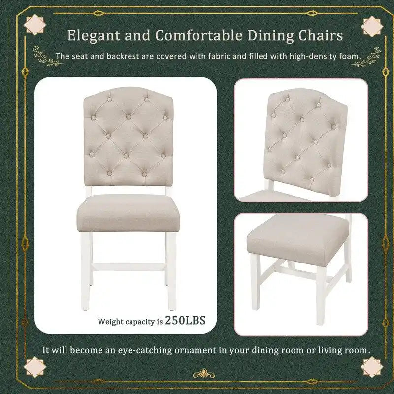 Ensemble de table à manger de style rétro et fonctionnel avec table extensible et 4 chaises rembourrées pour salle à manger et salon