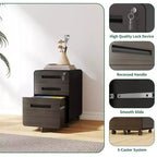 Classeur mobile à 3 tiroirs de 23", en acier laminé à froid noir, verrouillable sous le bureau (5 roulettes anti-basculement pour dossiers A4/Legal/Letter)