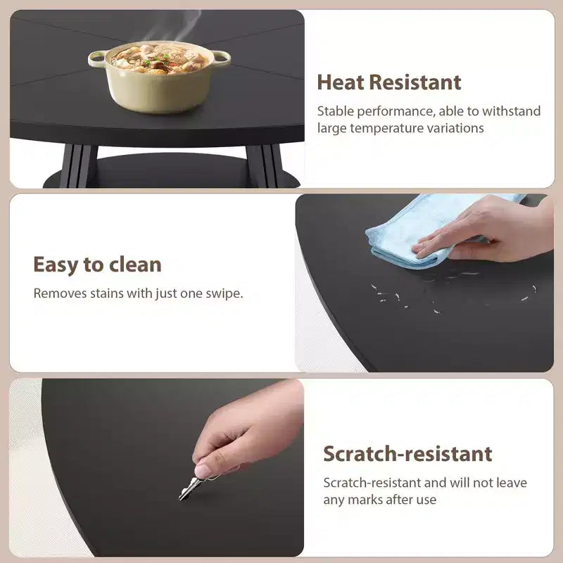 Table à manger ronde pour 4-6 personnes, table de cuisine de style ferme de 120 cm avec rangement, tables à dîner circulaires pour la cuisine, la salle à manger, le salon, la salle de réunion