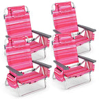 Lot de 4 chaises de plage pliantes de randonnée Costway, 5 positions d'extérieur - Voir détails