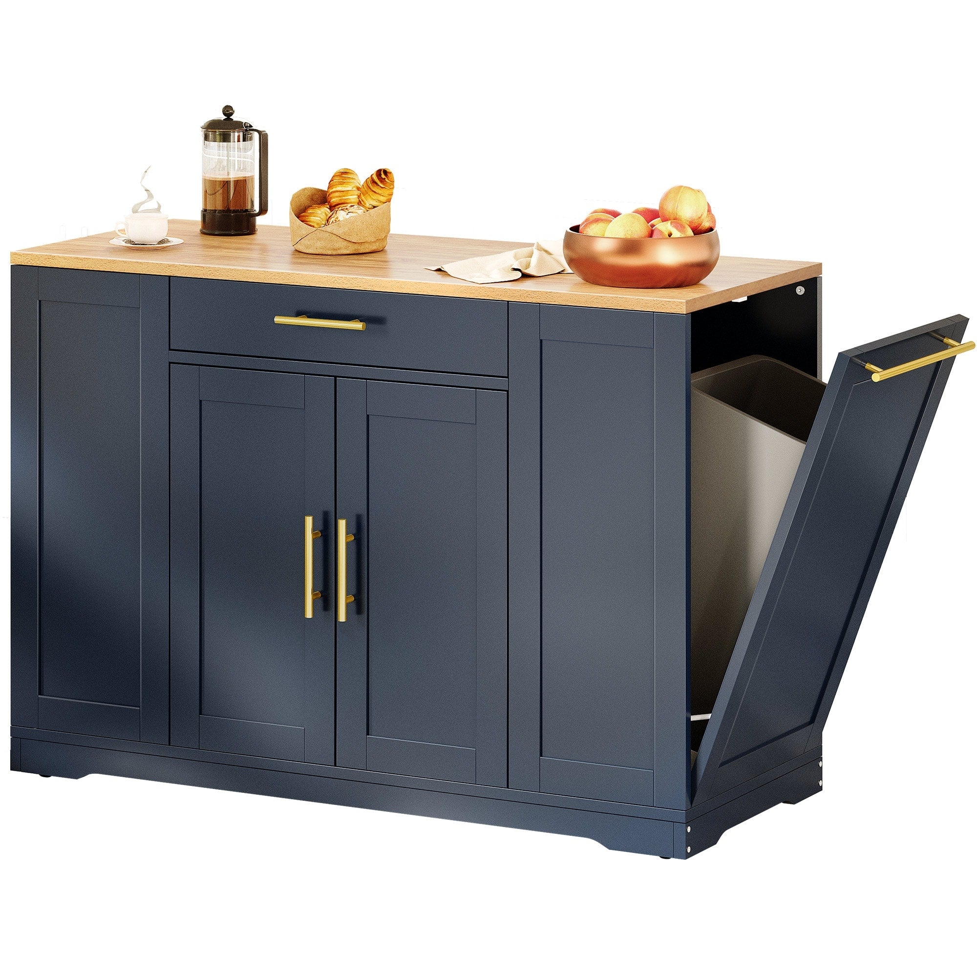 Moasis 53 pouces, îlot de cuisine roulant, armoire de rangement, chariot de cuisine mobile portable