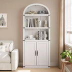 Bibliothèque avec portes Étagère cintrée 182 cm de haut Bibliothèque de style rustique avec étagères Bibliothèques en bois pour la maison, le bureau, le salon