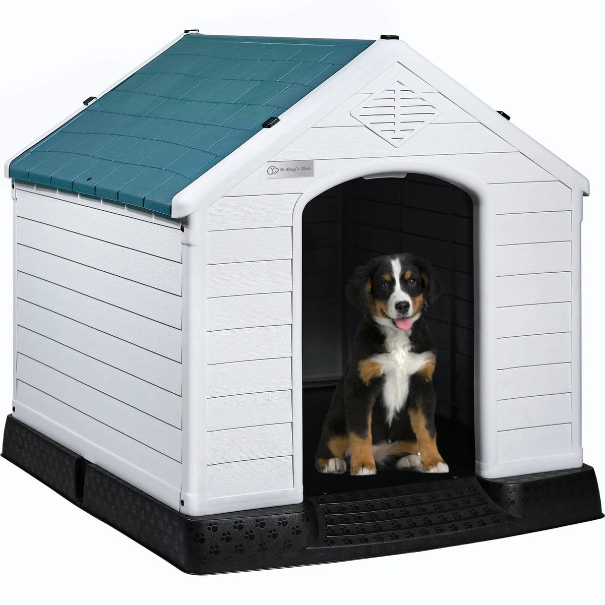 Niche pour chien en plastique BOSSIN, pour chiens de petite à grande taille, abri isolé intérieur/extérieur avec plancher surélevé