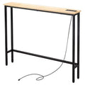 Table d'entrée marron rouille 1 pièce en fer Triamine 100*15*79cm avec prises