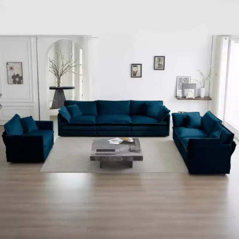 Canapé d'angle contemporain 3 pièces - Sièges profonds et surdimensionnés, style moderne