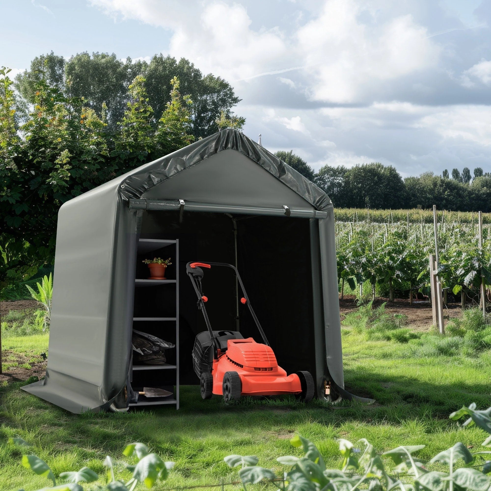 Abri de rangement extérieur et abri de voiture : abri portable pour vélos, motos et rangement de jardin
