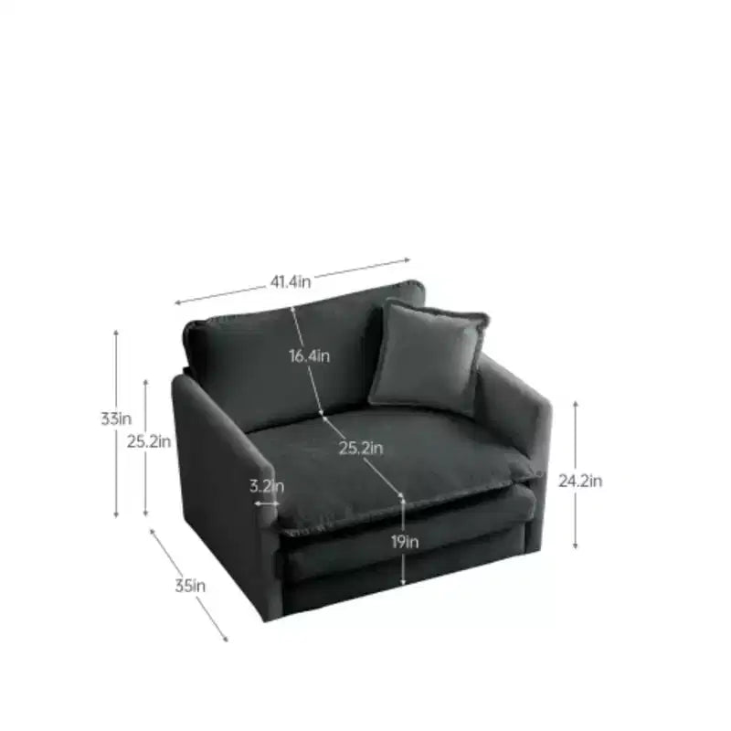 Canapé d'angle contemporain 3 pièces - Sièges profonds et surdimensionnés, style moderne