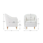 28,34 W Lot de 2 fauteuils d'appoint, fauteuil barillet en velours avec pieds en bois massif