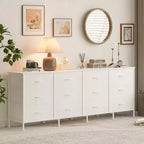 Commode avec 12 tiroirs en tissu et station de charge | Meuble TV extra large pour téléviseurs de 65 à 80 pouces, meuble de rangement pour salon, chambre