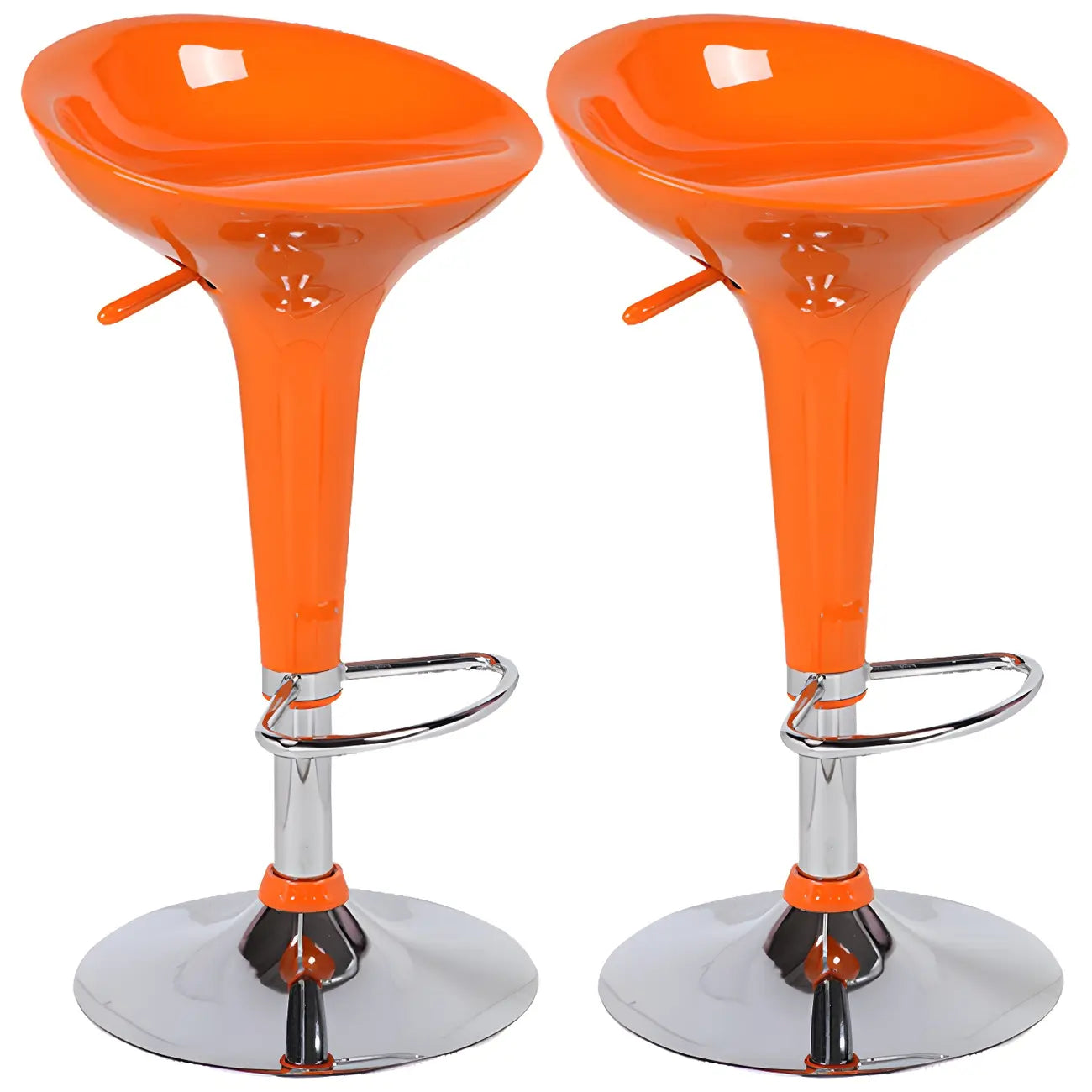 Tabouret de bar pivotant en plastique chromé réglable en hauteur