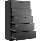 BALHAM TRADE-Classeurs métalliques latéraux avec serrure 5 tiroirs pour documents suspendus et dossiers de format lettre, pour bureau à domicile