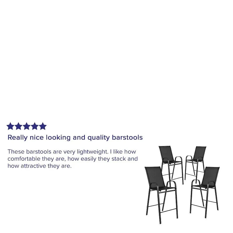 Lot de 4 tabourets de bar d'extérieur avec matériau Flex Comfort - Tabouret de terrasse