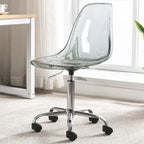 Chaise de bureau à roulettes sans accoudoirs, réglable en hauteur, en acrylique pivotant