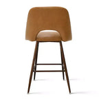 Lot de 2 tabourets de bar à hauteur de comptoir mi-siècle en similicuir, 26 chaises d'îlot de cuisine avec pieds en métal finition noyer - Panipeachy