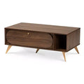 Table basse moderne du milieu du siècle Edel Noyer/Brun/Doré - Baxton Studio