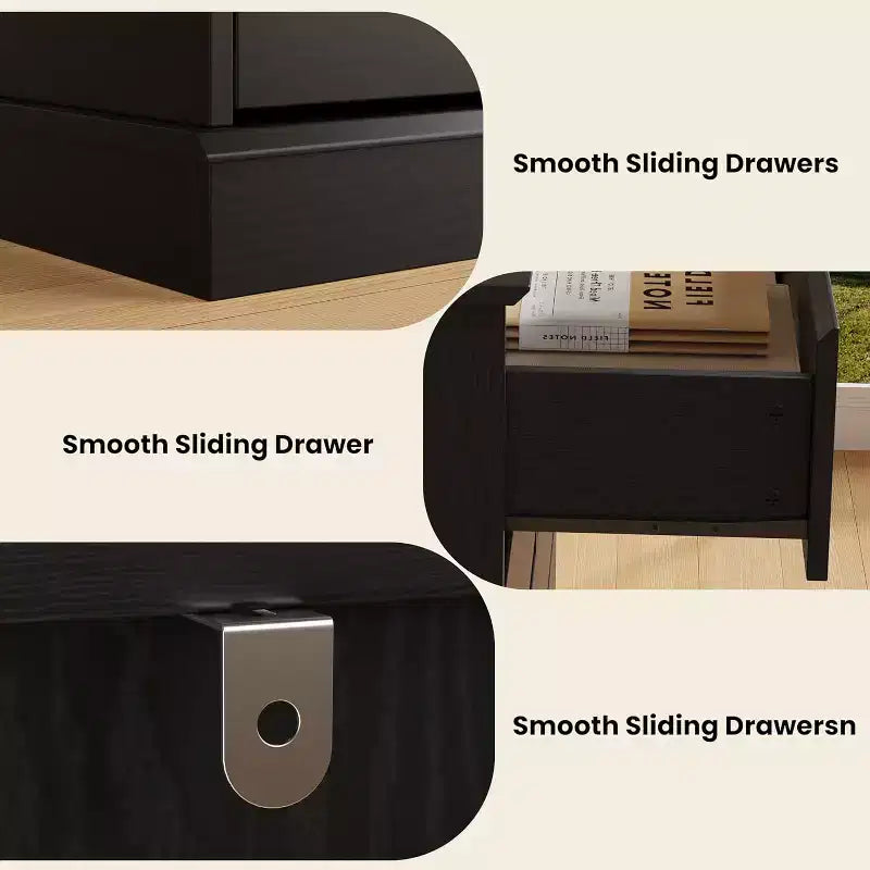 Commode double COZONY 51 po de large à 8 tiroirs – Grande commode horizontale avec tiroirs profonds et plateau large pour chambre, dressing, salon et couloir