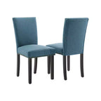 Lot de 2 chaises de salle à manger modernes, chaises de cuisine en tissu rembourré avec garniture cloutée, chaises de salle à manger confortables pour petit appartement, maison
