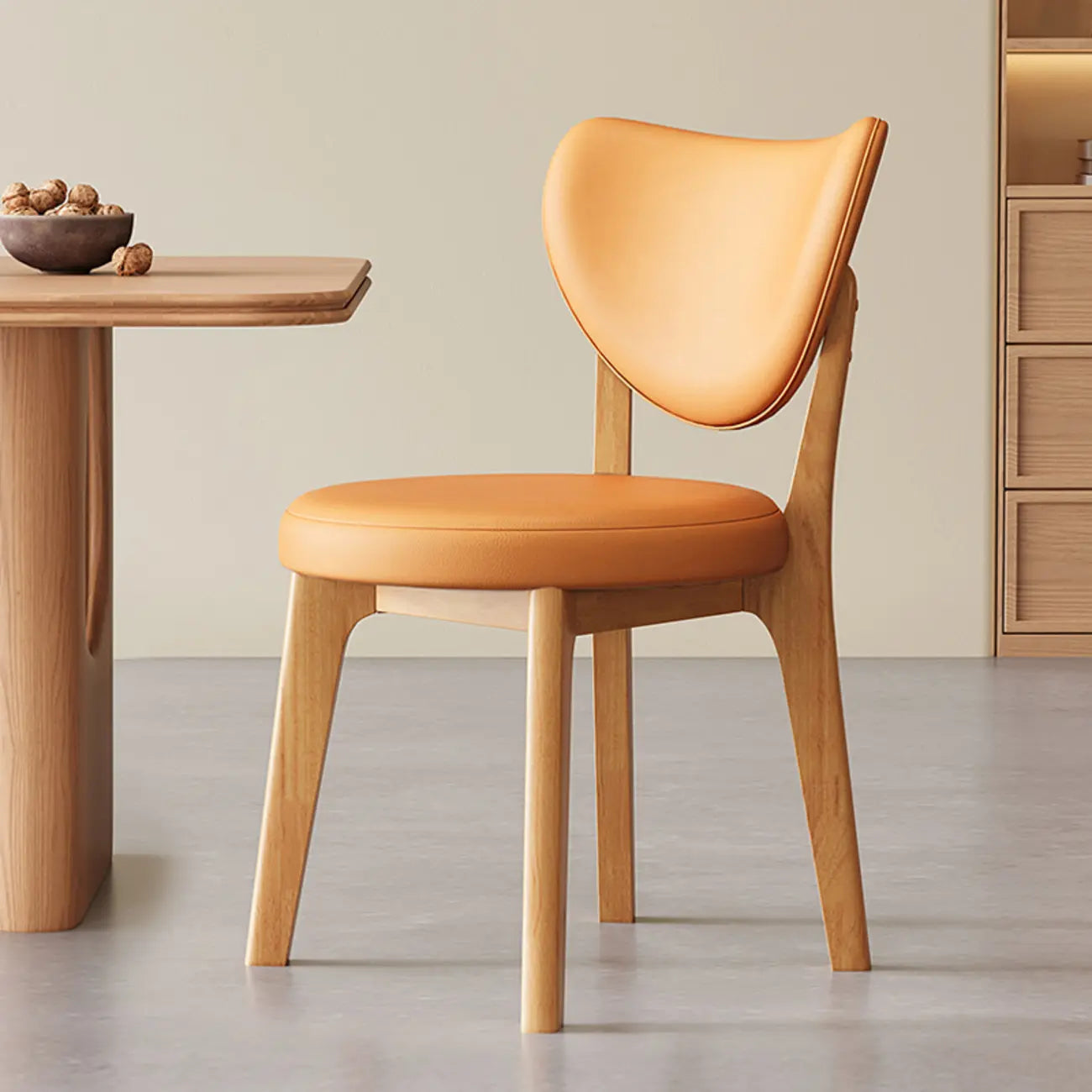 Chaise de salle à manger sans accoudoirs moderne en similicuir à dossier haut