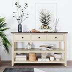 Console de style rétro avec deux étagères ouvertes
