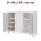 Meuble à chaussures 4 niveaux Coolmee avec portes, meuble à chaussures de style fermier de 89 cm pour entrée, grand meuble de rangement à chaussures pour salon ou couloir