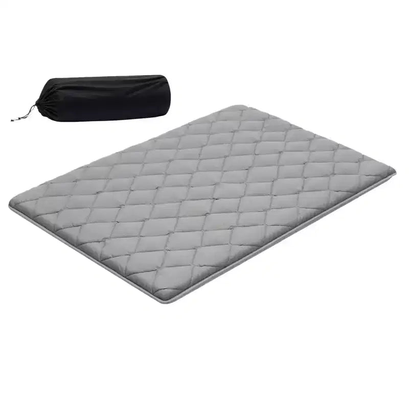 VEVOR Tapis Tatami Japonais, Matelas Tatami Pliable Taille Standard, Matelas Futon avec Sac de Rangement, Tapis de Sol 9 Couches, 203 x 137 x 8,9 cm, Gris