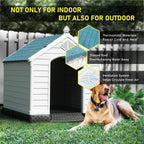 Niche pour chien en plastique BOSSIN, pour chiens de petite à grande taille, abri isolé intérieur/extérieur avec plancher surélevé