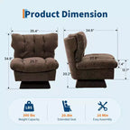 Fauteuil pivotant d'appoint moderne, fauteuil de salon 360°, coussin épais, rembourrage confortable, pour chambre, appartement, bureau