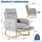 Fauteuil à bascule pour chambre d'enfant, Fauteuils à bascule d'allaitement avec repose-pieds, Fauteuil inclinable à bascule confortable avec pochette latérale, pour salon, chambre à coucher