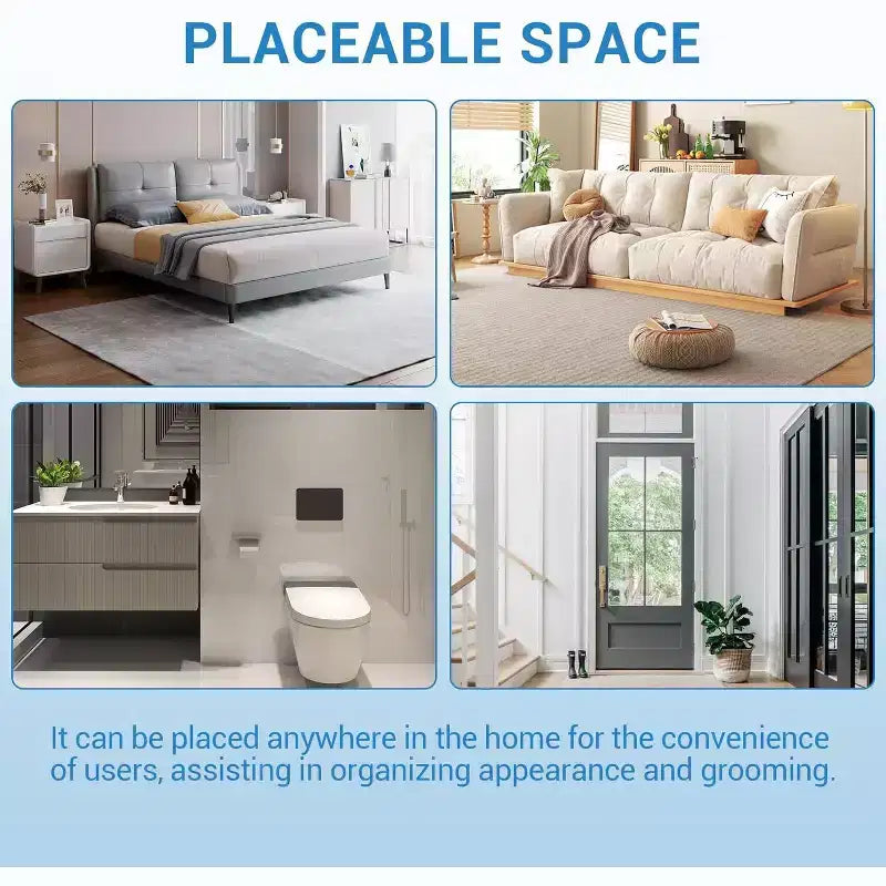 Miroir sur pied 76x34, miroir intégral pour chambre ou vestiaire, peut être autonome, suspendu ou appuyé contre le mur