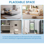 Miroir sur pied 76x34, miroir intégral pour chambre ou vestiaire, peut être autonome, suspendu ou appuyé contre le mur