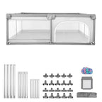 Parc pour bébé VEVOR, grand parc de jeux pour tout-petits de 199,9 x 149,1 cm, parc pour bébé intérieur/extérieur, 50 balles océaniques, porte et filet zippés, gris