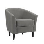 2 fauteuils club modernes en lin avec accoudoirs ronds