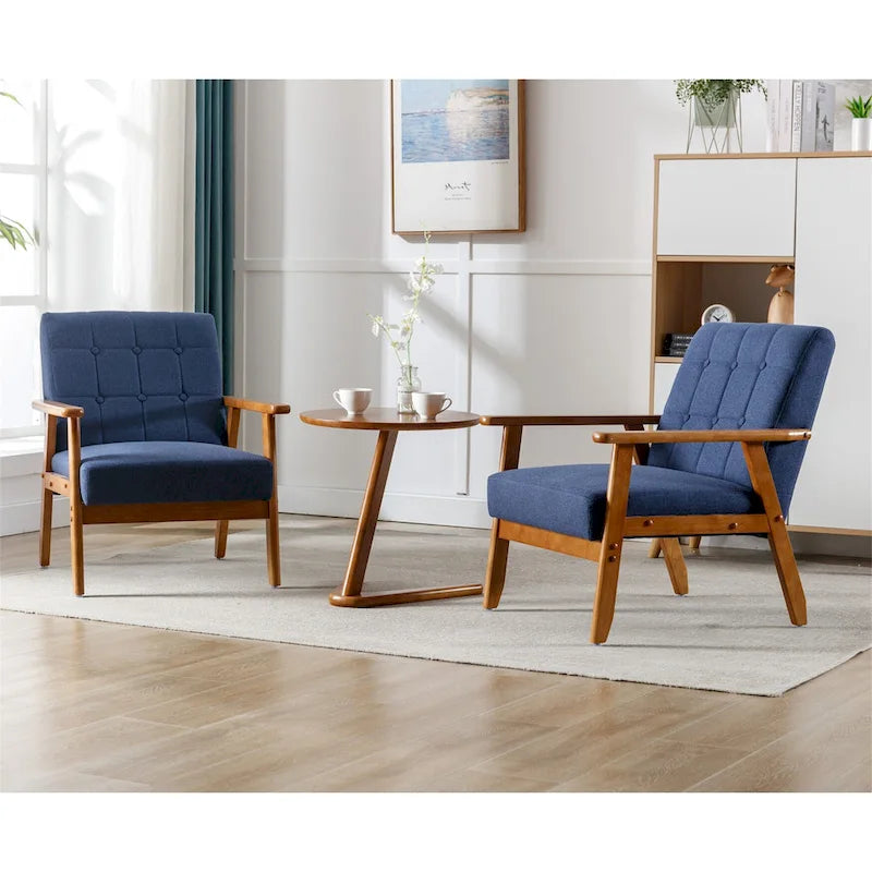 Lot de 2 fauteuils d'appoint modernes du milieu du siècle avec table d'appoint